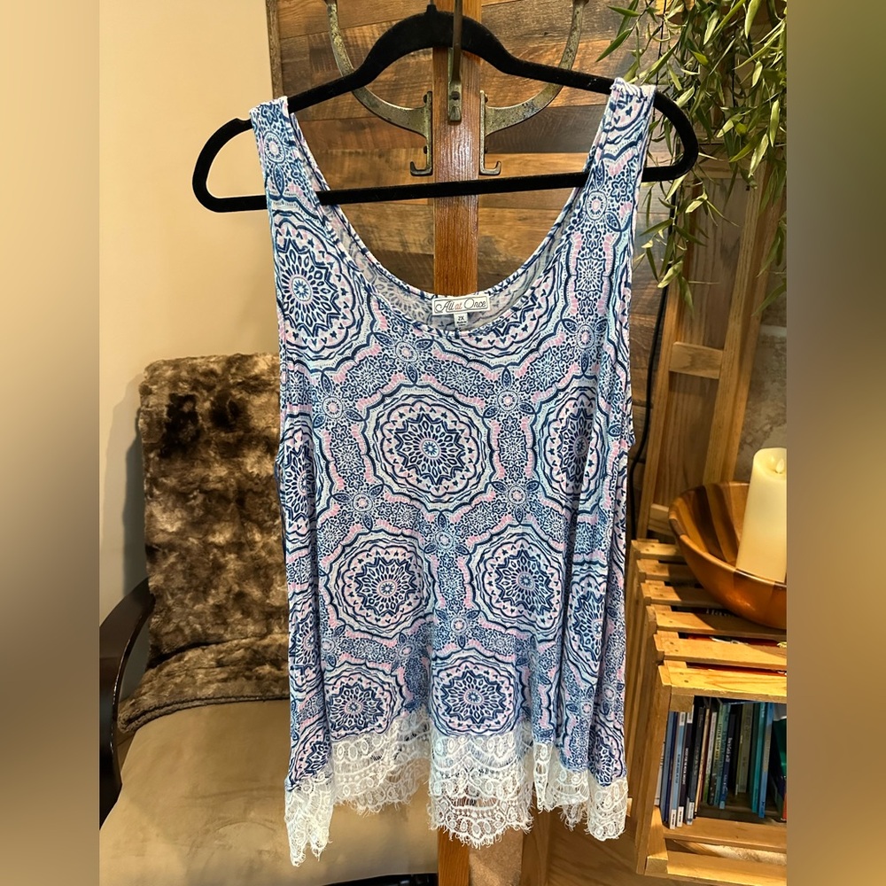 Beautiful tank with lace trim